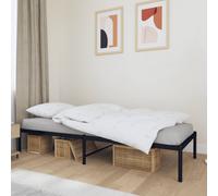 vidaXL Metal Bed Frame without Mattress Black 75x190cm