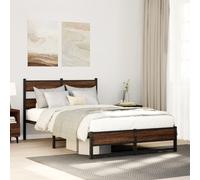 vidaXL Metal Bed Frame without Mattress Brown Oak 120x190 cm Small Double