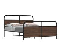 vidaXL Metal Bed Frame without Mattress Brown Oak 150x200 cm King Size