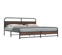 vidaXL Metal Bed Frame without Mattress Brown Oak 180x200 cm bedroom furniture