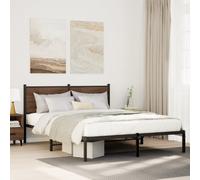 vidaXL Metal Bed Frame without Mattress Smoked Oak 140x200 cm