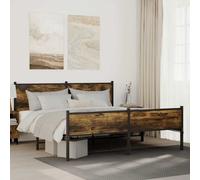 Metal Bed Frame with Headboard & Footboard Mattress Foundation Bed Base vidaXL