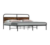 vidaXL Metal Bed Frame without Mattress Smoked Oak 180x200 cm Super King