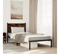 vidaXL Metal Bed Frame without Mattress Smoked Oak 90x200 cm