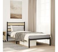 vidaXL Metal Bed Frame without Mattress Sonoma Oak 107x203 cm