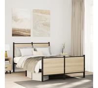 vidaXL Metal Bed Frame without Mattress Sonoma Oak 120x190 cm Small Double