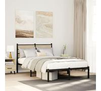 vidaXL Metal Bed Frame without Mattress Sonoma Oak 120x190 cm Small Double