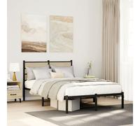 vidaXL Metal Bed Frame without Mattress Sonoma Oak 120x190 cm Small Double