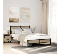vidaXL Metal Bed Frame without Mattress Sonoma Oak 120x190 cm Small Double