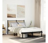 vidaXL Metal Bed Frame without Mattress Sonoma Oak 120x200 cm