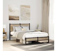 vidaXL Metal Bed Frame without Mattress Sonoma Oak 120x200 cm