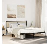 vidaXL Metal Bed Frame without Mattress Sonoma Oak 140x200 cm