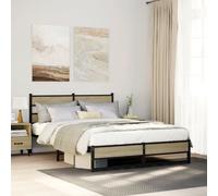 vidaXL Metal Bed Frame without Mattress Sonoma Oak 150x200 cm King Size