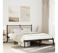 vidaXL Metal Bed Frame without Mattress Sonoma Oak 150x200 cm King Size