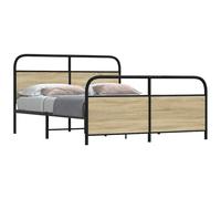 vidaXL Metal Bed Frame without Mattress Sonoma Oak 150x200 cm King Size