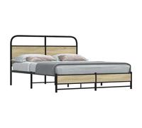 vidaXL Metal Bed Frame without Mattress Sonoma Oak 160x200 cm