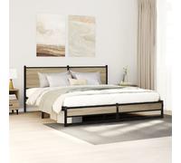 vidaXL Metal Bed Frame without Mattress Sonoma Oak 160x200 cm