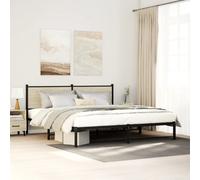 vidaXL Metal Bed Frame without Mattress Sonoma Oak 160x200 cm