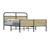 vidaXL Metal Bed Frame without Mattress Sonoma Oak 160x200 cm