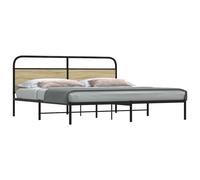 vidaXL Metal Bed Frame without Mattress Sonoma Oak 180x200 cm Super King
