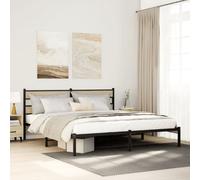 vidaXL Metal Bed Frame without Mattress Sonoma Oak 183x213 cm