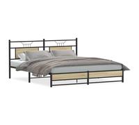 vidaXL Metal Bed Frame without Mattress Sonoma Oak 183x213 cm double bed