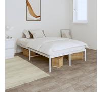 vidaXL Metal Bed Frame without Mattress White 120x190cm