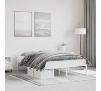 vidaXL Metal Bed Frame without Mattress White 140x200cm