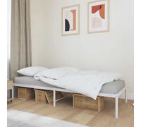 vidaXL Metal Bed Frame without Mattress White 80x200cm