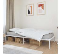 vidaXL Metal Bed Frame without Mattress White 90x200cm