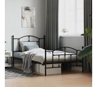 (black, 107 x 203/with headboard & footboard) vidaXL Metal Bed Frame Bedroom Platform Bed Base Bedstead Mattress Foundation