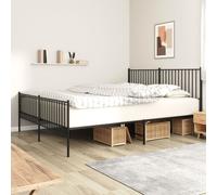 (with headboard & footboard, 180 x 200 cm) vidaXL Metal Bed Frame with Headboard Bedroom Metal Platform Bed Base Bedstead