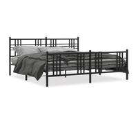 vidaXL Metal Bed Frame without Mattress with Footboard Black 183x213cm