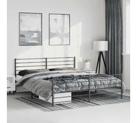 vidaXL Metal Bed Frame without Mattress with Footboard Black 193x203cm