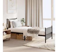 Vidaxl Metal Bed Frame Without Mattress With Footboard Black 75X190Cm