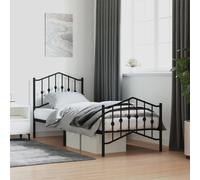 (black, 80 x 200 cm/with headboard & footboard) vidaXL Metal Bed Frame Home Bedroom Bed Base Mattress Foundation Bedstead