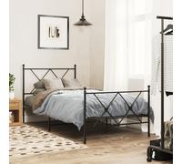(black, 90x190 cm/with headboard & footboard) vidaXL Metal Bed Frame with Headboard and Footboard Bed Base Black 80x200 cm