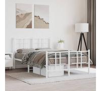 (white, 120 x 200 cm/with headboard & footboard) vidaXL Metal Bed Frame with Headboard Home Bed Base Bedstead Black 90x200 cm