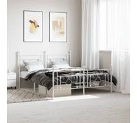 (with headboard & footboard, 160 x 200 cm) vidaXL Metal Bed Frame Home Bedroom Bed Base Mattress Foundation Bedstead