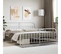 (white, 200 x 200/with headboard & footboard) vidaXL Metal Bed Frame Bedroom Bed Base Bedstead Metal Matress Foundation