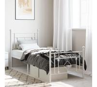 (white, 80 x 200 cm/with headboard & footboard) vidaXL Metal Bed Frame Home Bedroom Bed Base Mattress Foundation Bedstead