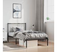 (with headboard, 100 x 200 cm) vidaXL Metal Bed Frame with Headboard Bedroom Metal Platform Bed Base Bedstead