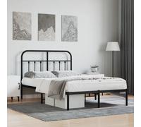 (black, 120 x 190 cm/with headboard) vidaXL Metal Bed Frame Bed Base with Headboard and Footboard White 183x213 cm