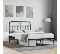vidaXL Metal Bed Frame without Mattress with Headboard Black 120x200cm