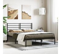 (black, 120 x 200 cm/with headboard) vidaXL Metal Bed Frame with Headboard Bed Base Mattress Foundation Bedstead