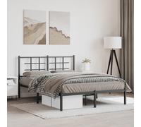(black, 135 x 190 cm/with headboard) vidaXL Metal Bed Frame with Headboard Home Bed Base Bedstead Black 90x200 cm