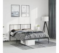 vidaXL Metal Bed Frame with Headboard Black 135x190 cm 4FT6 Double UK NEW