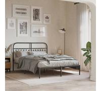 Vidaxl Metal Bed Frame Without Mattress With Headboard Black 140X200Cm