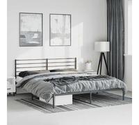 vidaXL Metal Bed Frame with Headboard Black 183x213 cm UK NEW