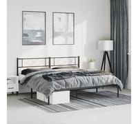vidaXL Metal Bed Frame without Mattress with Headboard Black 193x203cm
